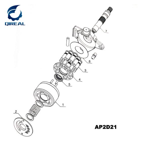 Excavator AP2D21 EX35 S50W-3 REXROTH Hydraulic Pump Spare Parts