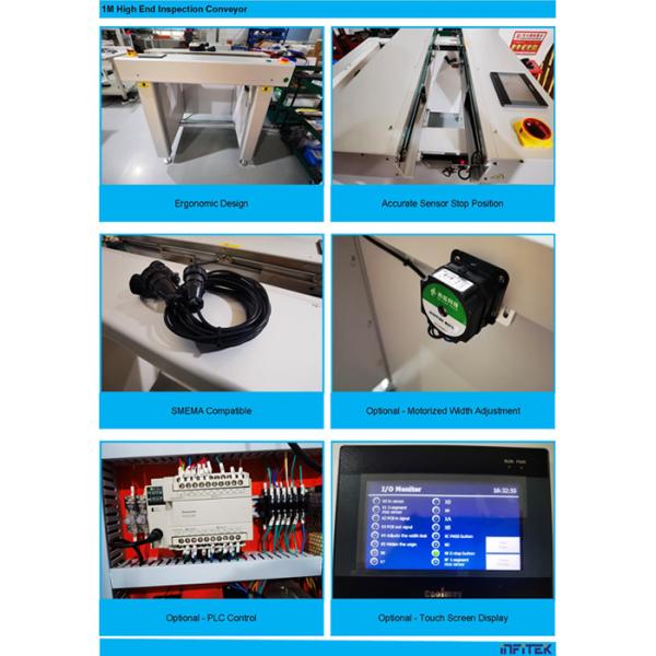 Single Rail SMT PCB Inspection Conveyor With Automatic Rail Width Adjustment 650mm