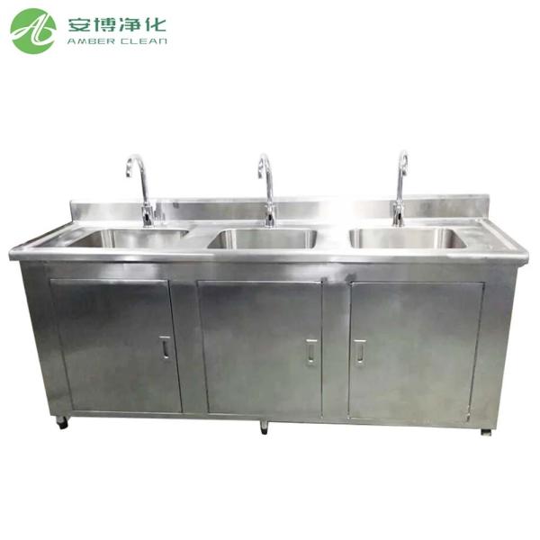 Multi Station Stainless Steel Clinical Wash Hand Basin with Sensor Faucet