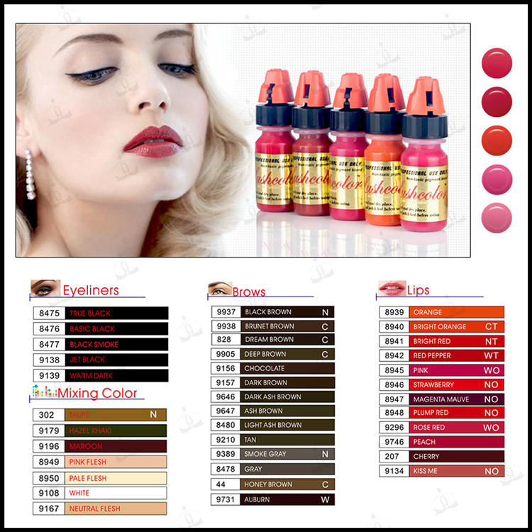 Пигменты состава Lushcolor Semi постоянные для татуировки Eyeliner губы брови