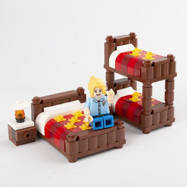 MOC single bed home furniture accessories mini building blocks compatible with legoinglys
