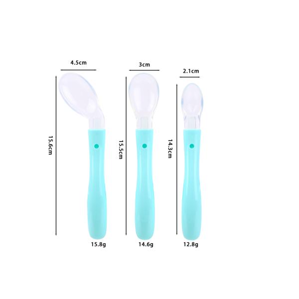 Food grade BPA free toddler training feeding soft tip silicone kids baby spoon baby tablewaree