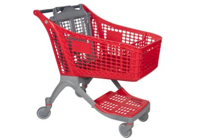 Red Color Supermarket Shopping Trolley 60-240L Loading Capacity Easy To Move