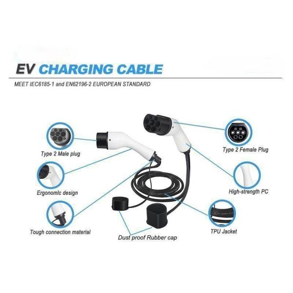 Project EV 32A 7kW 1 Phase Type 2 to Type 2 EV Car Charging Cable 5m