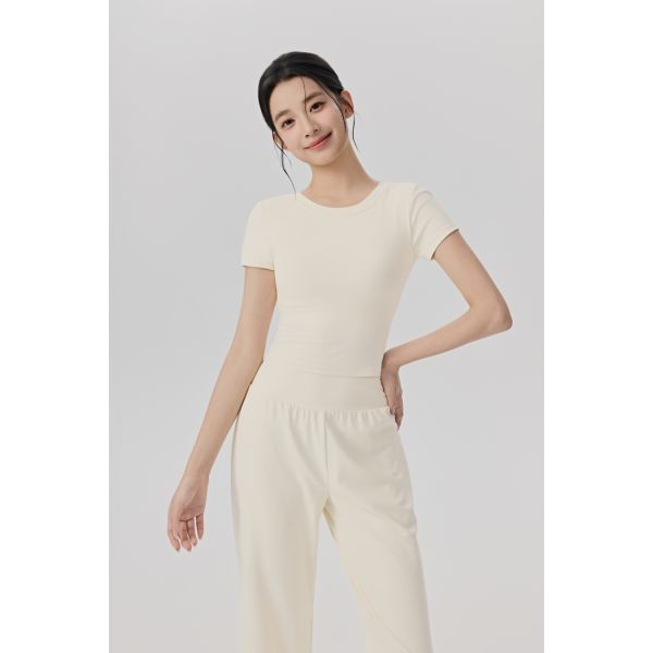 Light Blue Short Sleeve Cropped Workout Top for Yoga and Fitness, Breathable Soft Fabric for All-Day Comfort
