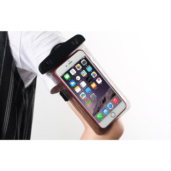 Black Waterproof Cell Phone Pouch , Dry Bag Phone Case For Pools Beach Kayaking