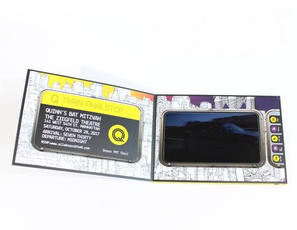 Bulk Printing Paper LCD Video Brochure For Advertising / Promotion / Marketing 7 Inch A5 Size Template