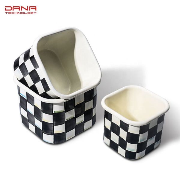 Carbon Steel Instant Noodle Pot With Speckle Enamelled Surface Custom Logo Printing