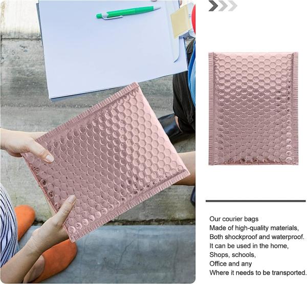 CTCX Hot Pink Plymor Bubble Mailer Shipping Plastic Mailer Bag Padded Envelopes Holographic Metallic Bubble Packages