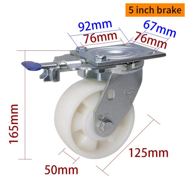 5 Inch Heavy Duty Casters 400kg Load Industrial Castor Wheels 125mm