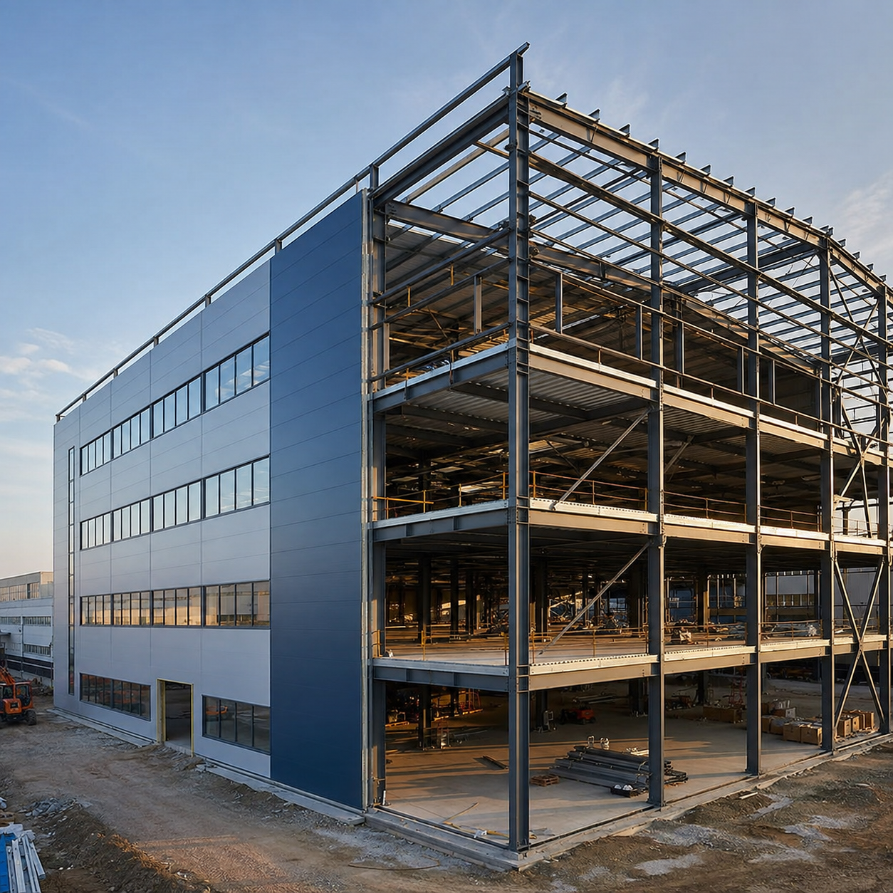 Earthquake Resistant Multi Storey Steel Structure Site Office Easy Assembly & Disassembly