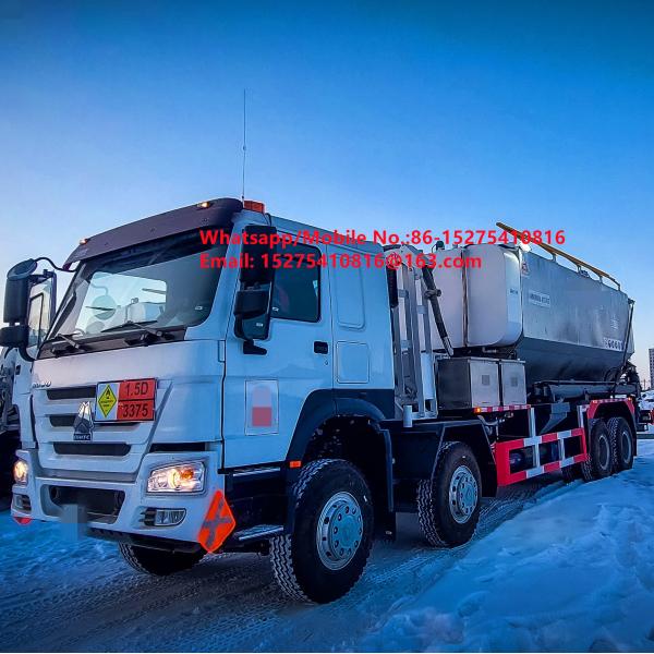 Ordinaire Capacités de charge élevées Camions à grande capacité 15/20/25 tonnes Explosif pétrolier d'ammoniac lourd Camion ANFO MMU MEMU Pour la Mongolie DR CONGO PERU Ghana Mining Blasting Avec fiabilité de la sécurité