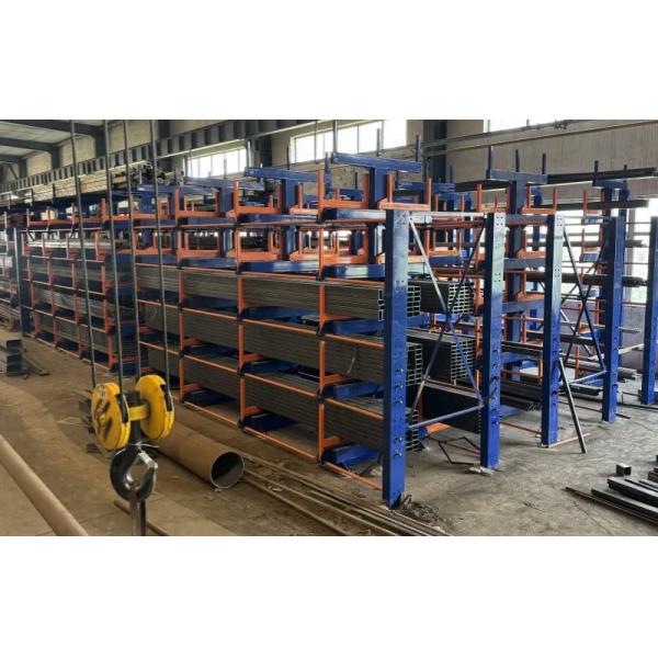 B52: Long Material Storage Roll out Cantilever Rack Bar Stock & Pipe Roll out Cantilever Rack