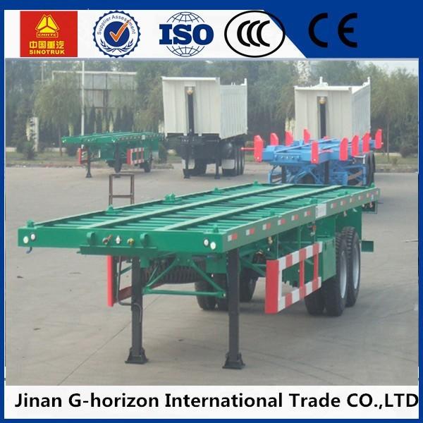 40 Ton Skeleton Container Semi Flat Bed Trailors 3 Axle 12400 * 2500 * 1520mm