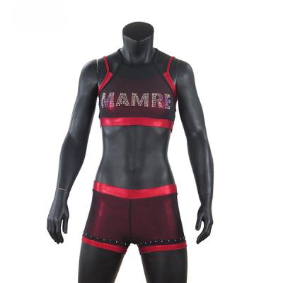 Cool Style Cheer Dance Clothes Red Color With Heart Shape OEM Service