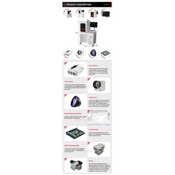 Закрытый гравировальный станок лазера волокна Raycus логотипа для ювелирных изделий кольца меди серебра золота