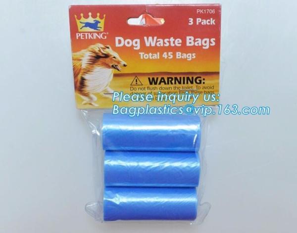 LED Flashlight Dog Waste Bag Dispenser Holder with Pet Waste Bag Poop Roll Bags, BPI ASTM D6400 EN13432 Approval Customi