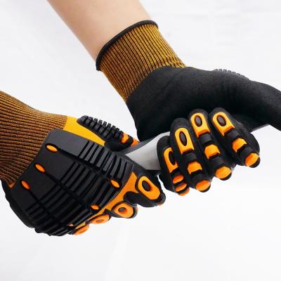 Des gants de sécurité confortables, respirants, résistants aux chocs, absorbant les chocs et résistants à l'abrasion, avec étiquette à manchette