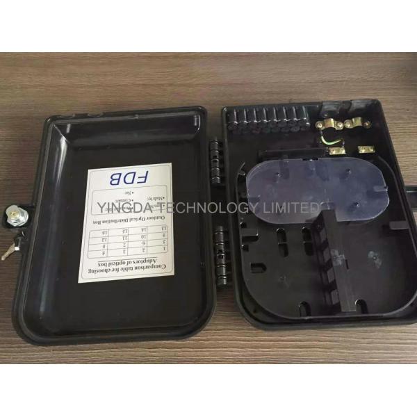2In 16Out Fiber Access Terminal Box, Uncut Cable Termination Box for PLC Splitter Black Plastic
