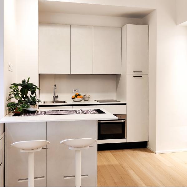 Melamine Small Kitchen Cabinet Set With Stainless Steel 304 Handle