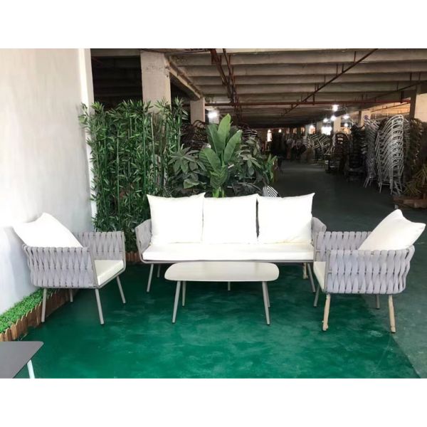 Simple Design Outdoor Tables and Sofa Set Patio Furniture Lounge Sectional Aluminum Frame Garden Sets