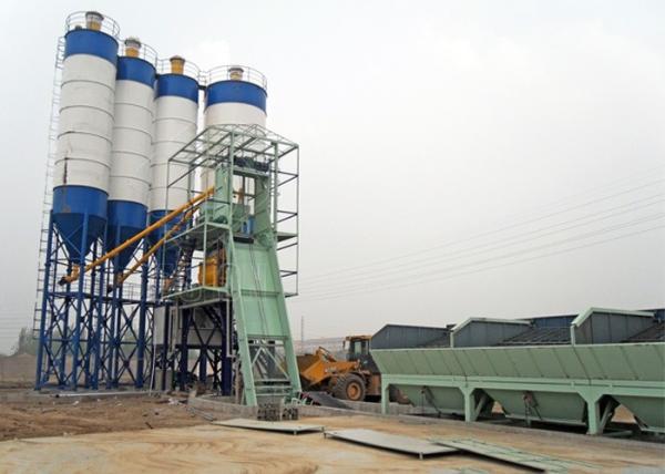 Compact Ready Mix Concrete Batch Plant , Stationary Mini Beton Concrete Mixing Station