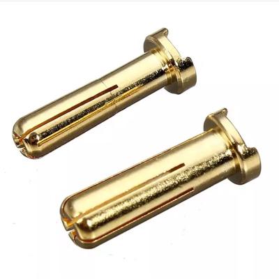 Ouro masculino prático dos conectores da tomada de banana da bala chapeado para a bateria de RC