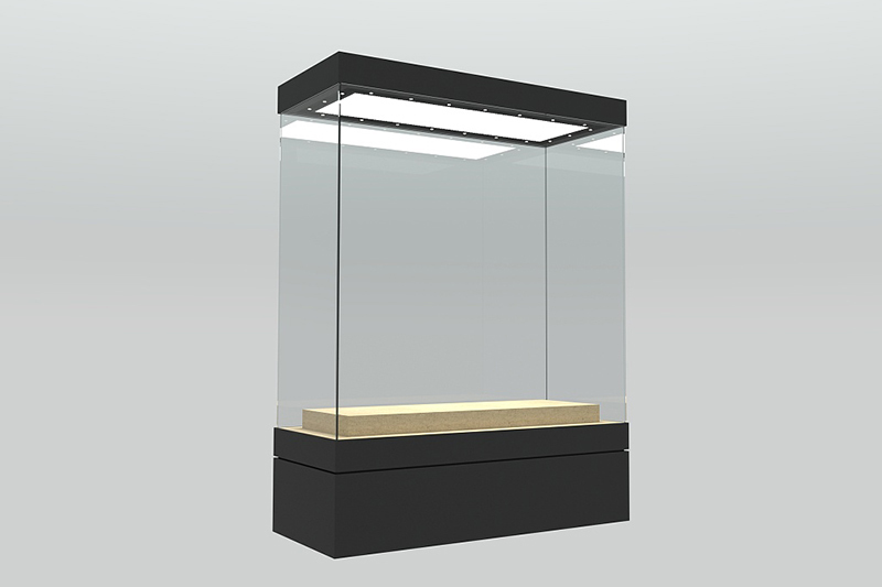 Vertical Wall Mount Museum Display Showcase UV Blocking Custom Museum Display Cases