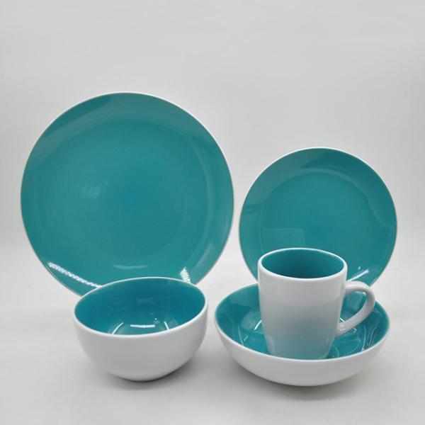 Pink Green Craftsman Ceramic Dinnerware Sets 16 Piece Dinner Set