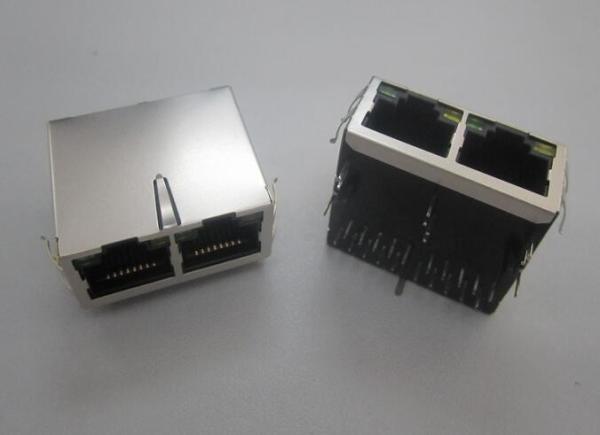 10P8C Side Entry 2 Port RJ45 Male-Female Cable Integrated Connector Weatherproof