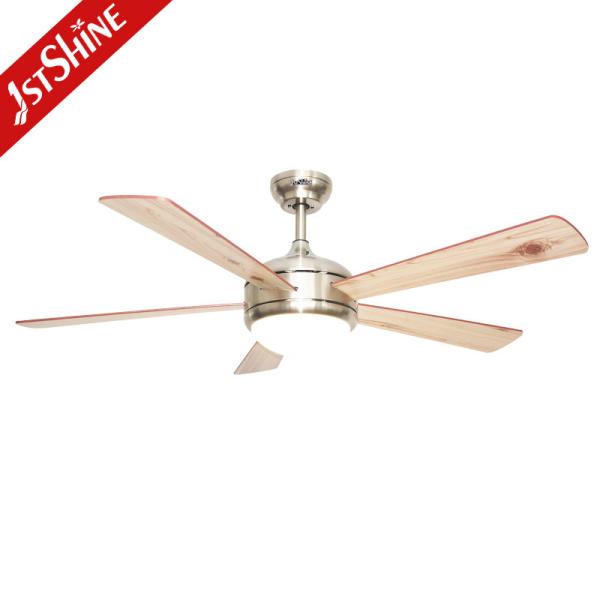 110-240V ventilador de teto com luz e remota decoração de casa Motor de cobre 5 lâminas MDF