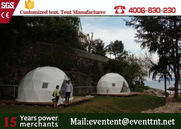 Luxury Camping Tent Geodesic Dome 6m Diameter 6 - 8 Person With Clear Walls