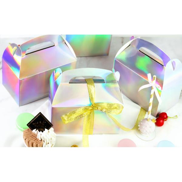 Party Treat Boxes, Iridescent Metallic Foil Gift Boxes- arty Favors, Goodie Candy Boxes for Wedding, Birthday