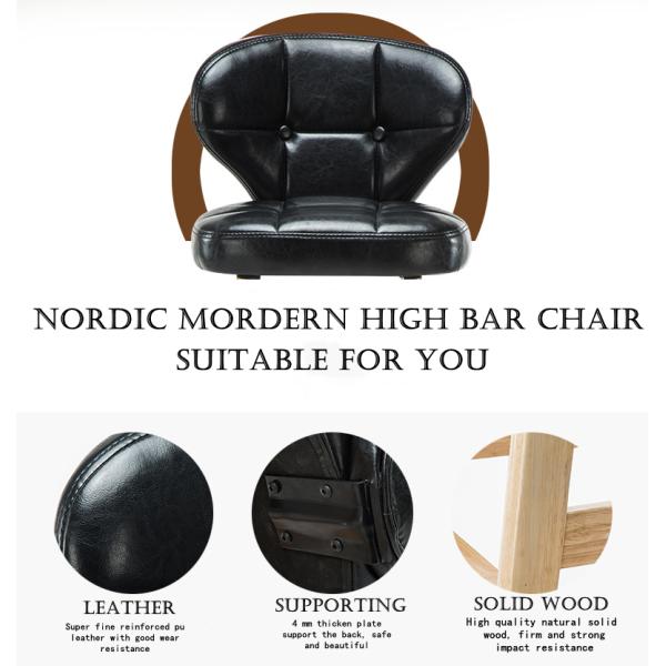 Mail packing Y Modern Antique Upholstered Wooden Bar Chair Stools Leather High Chair for Bar Table at Affordable