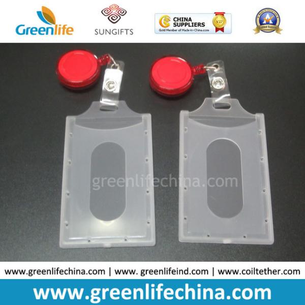 Vertical Oversized PP Hot Sale Badge Holder W/Red Retractable Reel