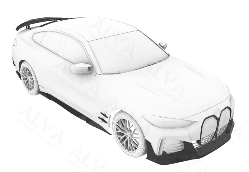 Excellent Fitment Superior ALVA X MiW Deign Dry Carbon Fiber Aero Body Kits BMW I4 Front Grille Hood Bonnet Accessories