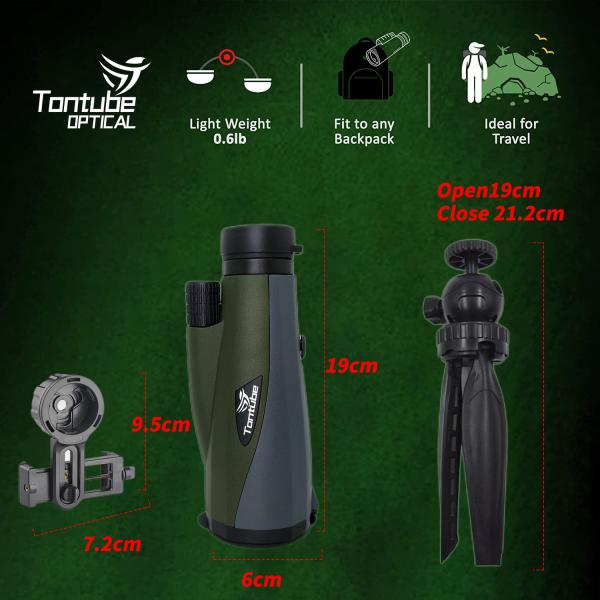 телескоп мобильного телефона телескопа 12x60 Monoscope Monocular с ремнем руки треноги переходника