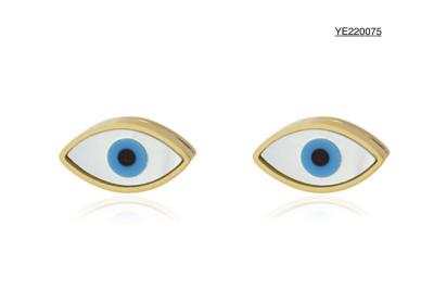 CE Stainless Steel Shell Pendant Jewelry Turkish Evil Eye Stud Earrings
