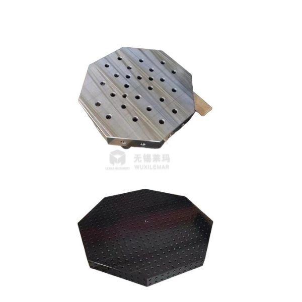 Octagon shaped heavy duty welding table with sturdy steel construction
