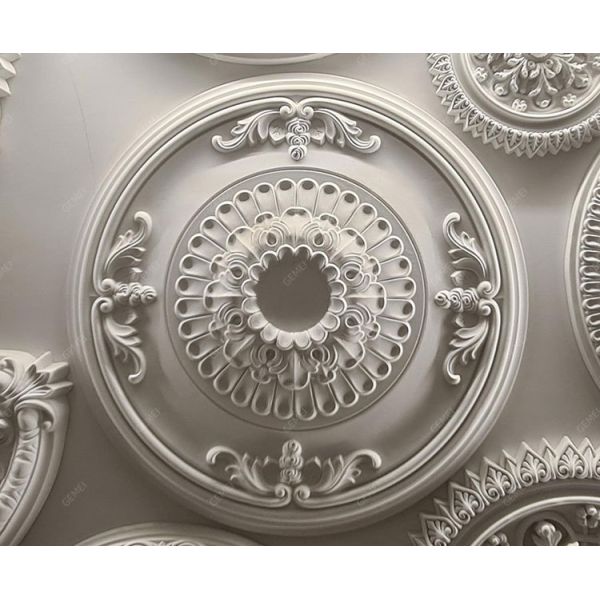 M-7152 European Style Construction Material Helene Rosette Low-Maintenance Concrete Ceiling Panels