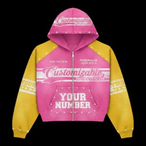 Acid Wash Cool Hoodies Zip Up Patchwork Rhinestone Hoodie Oversize Boxy