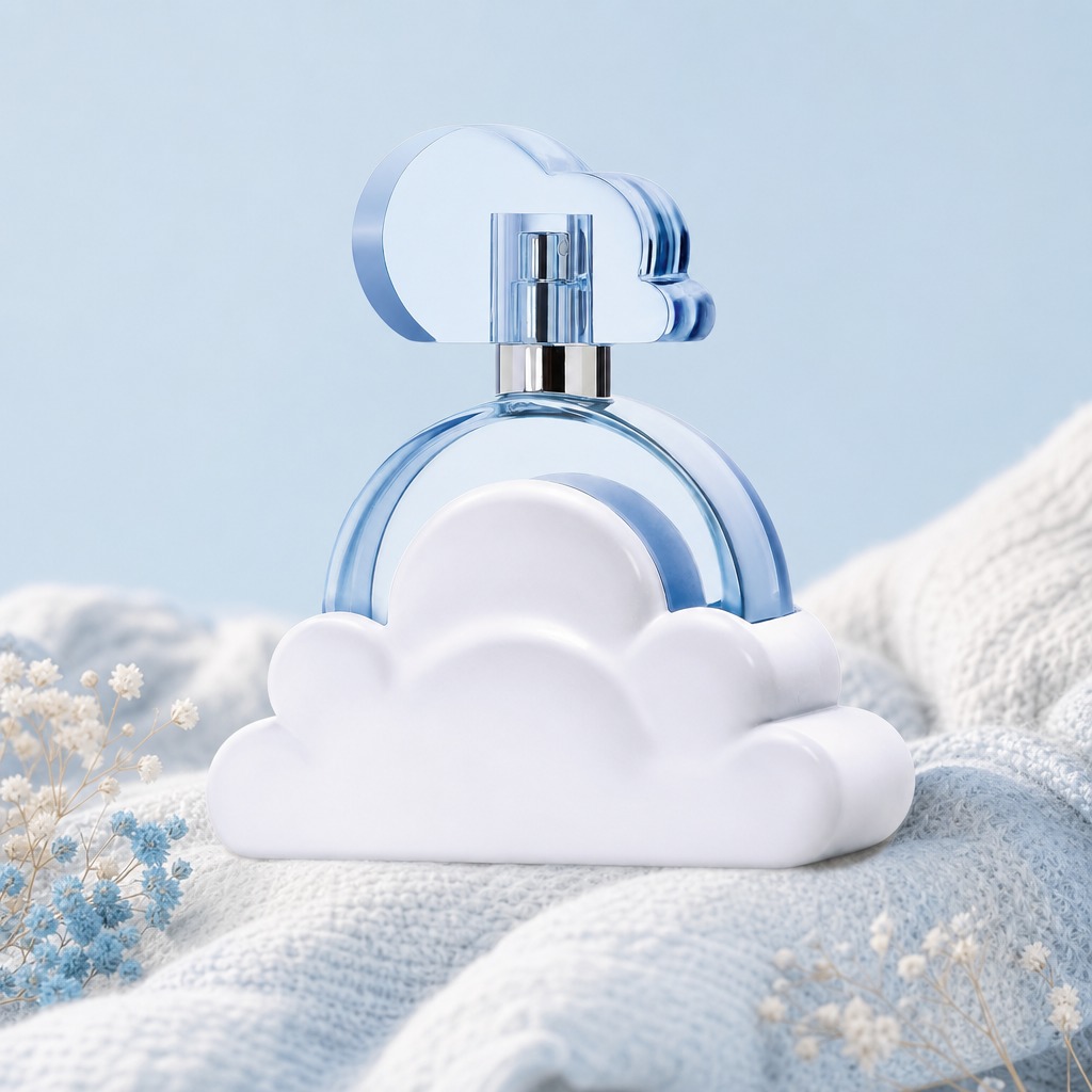 50ml 100ml Glass Perfume Bottles Round Empty Spray Cloud Shaped Cap Crimp Neck
