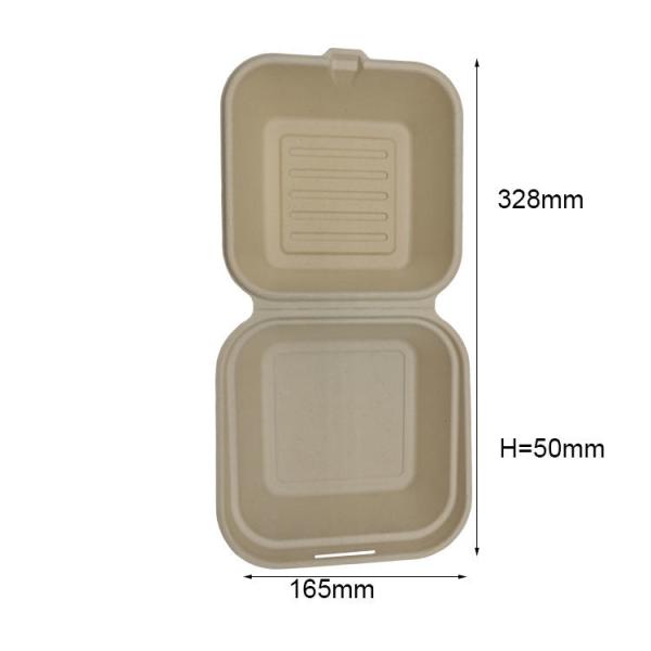 Boîte à hamburger personnalisée en gros, biodégradable, qualité alimentaire, résidu de maïs, boîte cloche, boîte à hamburger