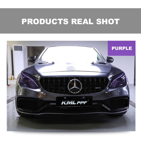 30cm*10m Photochromic TPU Car Lamp Film Clear to Black Car Headlight Film