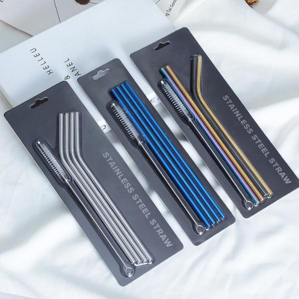 No Crack 304 Stainless Steel Reusable Straws With Brush No Metal Aftertaste