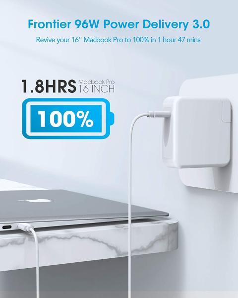 96W USB C PD Charger For MacBook Pro 13 15 16 Inch 2020 2019 2018