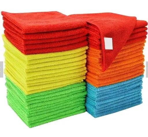 Custom Logo Microfiber Cleaning Cloths 400gsm Lint-Free Reusable
