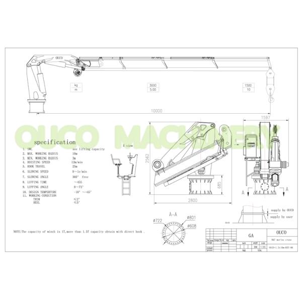 High Flexibility Offshore Pedestal Crane Hydraulic Folding Boom Good Performance