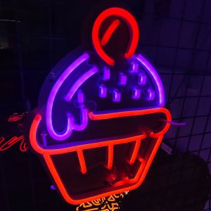 Знак 8×12mm ресторана Cuttable неоновых вывесок геля кремнезема десерта мороженого западный