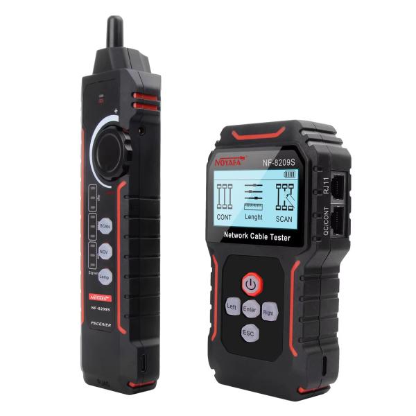 3.7V Lithium Battery Cable Tester - Network Line Tester with LCD Display for RJ45/Phone Wires, Portable Wire Detector Tool